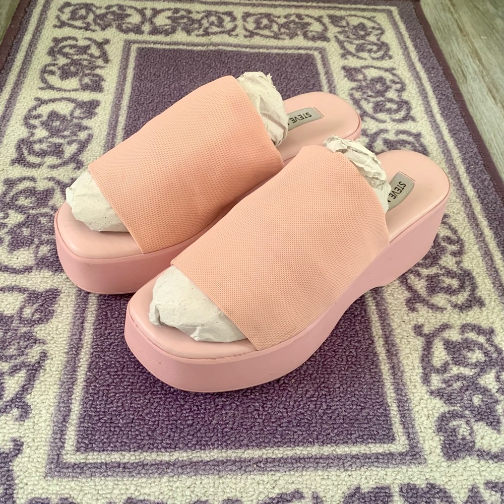 Sandali Con Zeppa Steve Madden Slinky30 | Tomaia In Tela Elasticizzata | Tacco 5.7cm | Stile Anni '90 - Foto 4